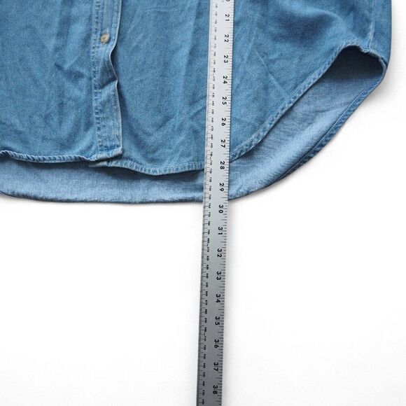 Quizz Vintage 90s "Noah Ark" Embroidered Denim SS Button Up Shirt Women's 20 - Picture 7 of 7